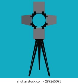 Isolated cinema icon on a colored background. Vector illustration