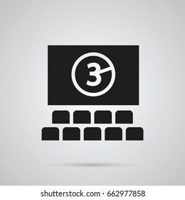 Isolated Cinema Icon Symbol On Clean Background. Vector Hall Element In Trendy Style.