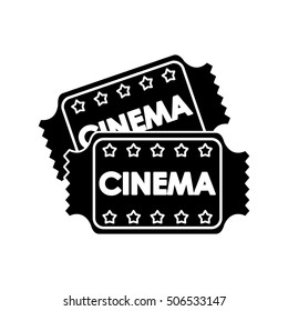 Isolated cinema tickets design