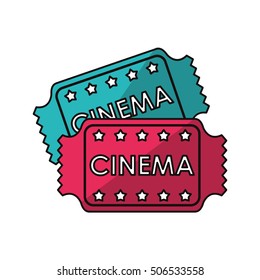 Isolated cinema tickets design