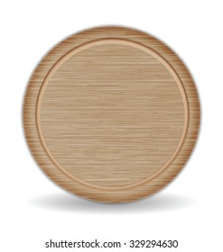Isolated Circle Cutting board, Dark Brown Oak Wood Pizza Tray