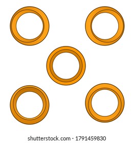 Isolated circle hole shapes in center with various viewing angles, vector illustration.