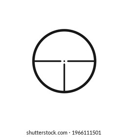 Isolated circle target and aim symbol. Target and aim, targeting and aiming. Target or aim symbol. Military rifle scope, shooting mark.