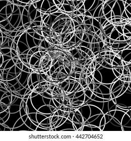a lot of isolated circles on a black background
