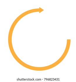 Isolated circular arrow on a white background, vector illustration