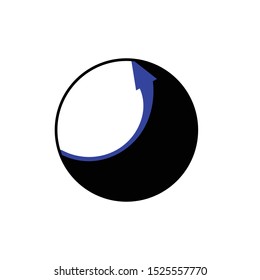 Isolated circular blue arrow on bleack white circle. Vector illustration on white background. Useful for banner design, business concept or web ad