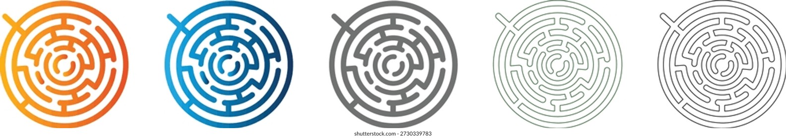 Isolated circular puzzle piece, presented as a flat icon, from a consistent vector icon set. Its simple design features solid black line work.