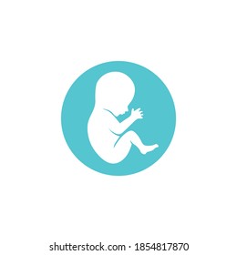 isolated circular simple baby fetus vector icon