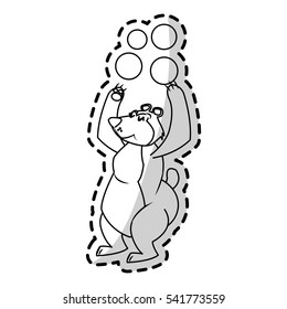 Isolated circus bear design