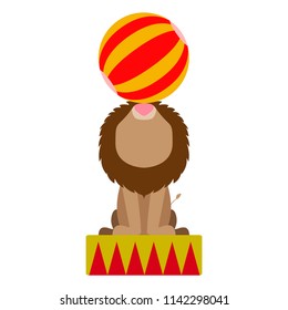 Isolated circus lion