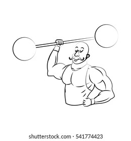 Isolated circus strength man design