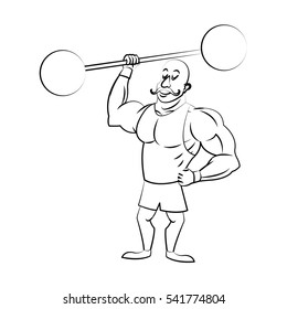 Isolated circus strength man design