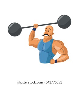 Isolated circus strength man design