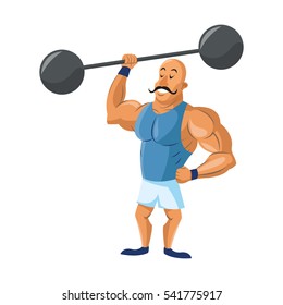 Isolated circus strength man design