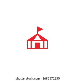 Isolated Circus Tent on white background emoji, emoticon