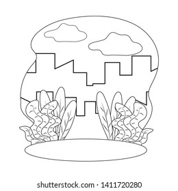 Isolated city and plants design