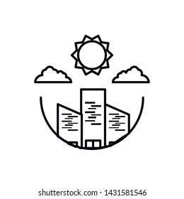 Isolated city and sun design