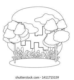 Isolated city and trees design