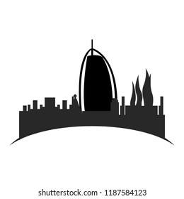 Isolated cityscape of Dubai