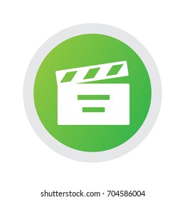 Isolated Clapper Icon Symbol On Clean Background. Vector Clapperboard Element In Trendy Style.
