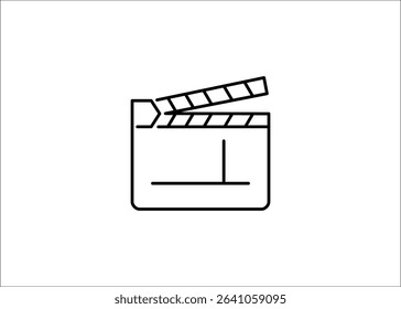isolated clapperboard design with stripes style on white background