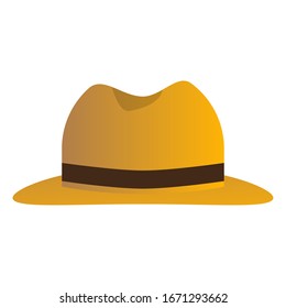 Isolated classic hat. Retro vintage clothes - Vector