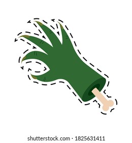Isolated claw halloween october scary icon sticker- Vector