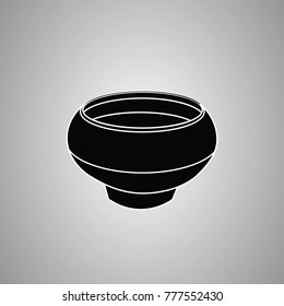 isolated clay pot, icon