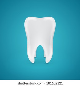 Isolated clean healthy teeth on blue background