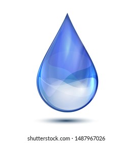 Isolated Clean Water Blue Drop – Stock Vector