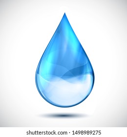 Isolated clean water blue drop – vector