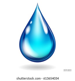 Isolated clean water blue drop, vector illustration.