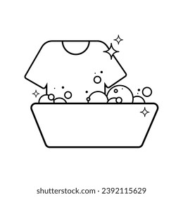 Isolated cleaned shirt with bubbles icon Vector illustration