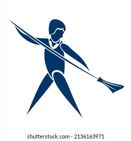Isolated cleaner man logo on the white background