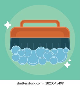 Isolated cleaning brush icon. Cleaning products icon - Vector