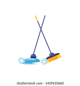 Isolated cleaning brush and mop design