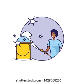 Isolated cleaning bucket with foam design