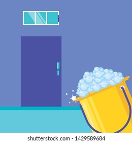 Isolated cleaning bucket with foam design