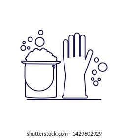 Isolated cleaning bucket and glove design