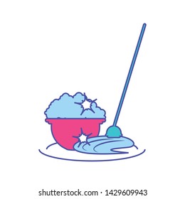 Isolated cleaning bucket and mop design