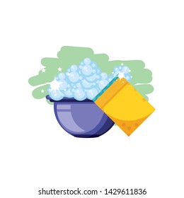 Isolated cleaning bucket and sponge design