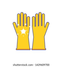 Isolated cleaning gloves design icon vector ilustration