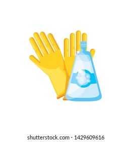 Isolated cleaning gloves and detergent design