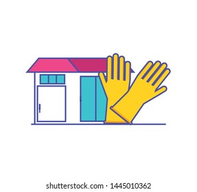 Isolated cleaning gloves and house design