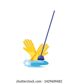 Isolated cleaning gloves and mop design