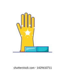 Isolated cleaning gloves and soap design