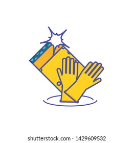 Isolated cleaning gloves and sponge design
