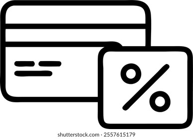 Isolated Clearance Sign and Credit Card Vector concept as A sleek vector illustration of a clearance sign paired with a credit card both isolated on a white background. The design highlights clearance