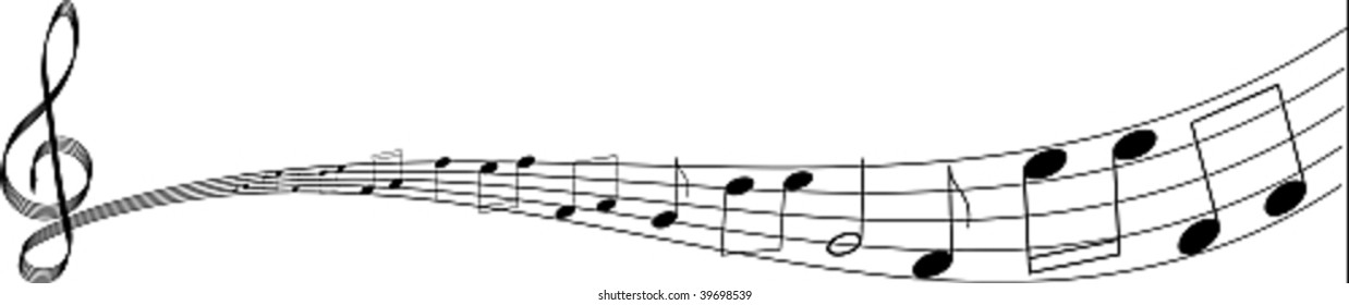 isolated clef with notes on white background