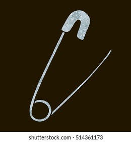 Isolated clip art of safety pin
